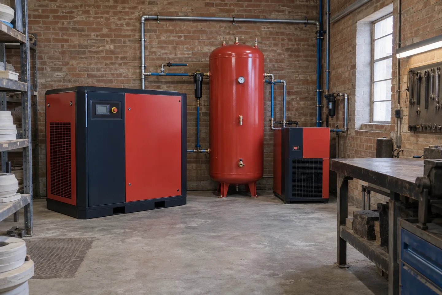 Air compressor installation equipment