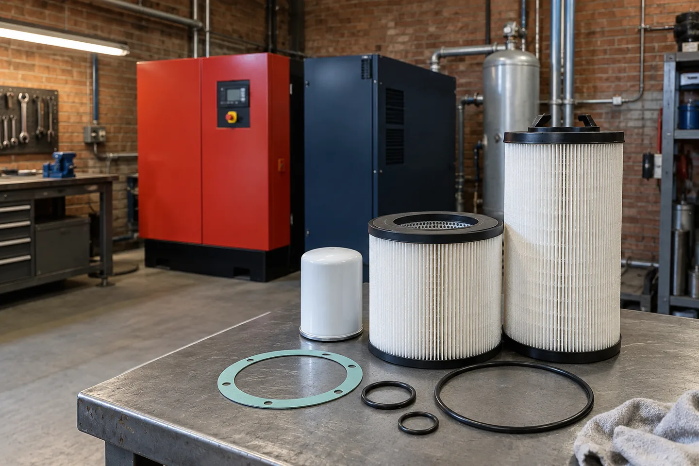 Air compressor servicing equipment